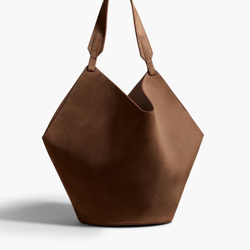 Medium Lotus Tote in Cedar Suede – Khaite