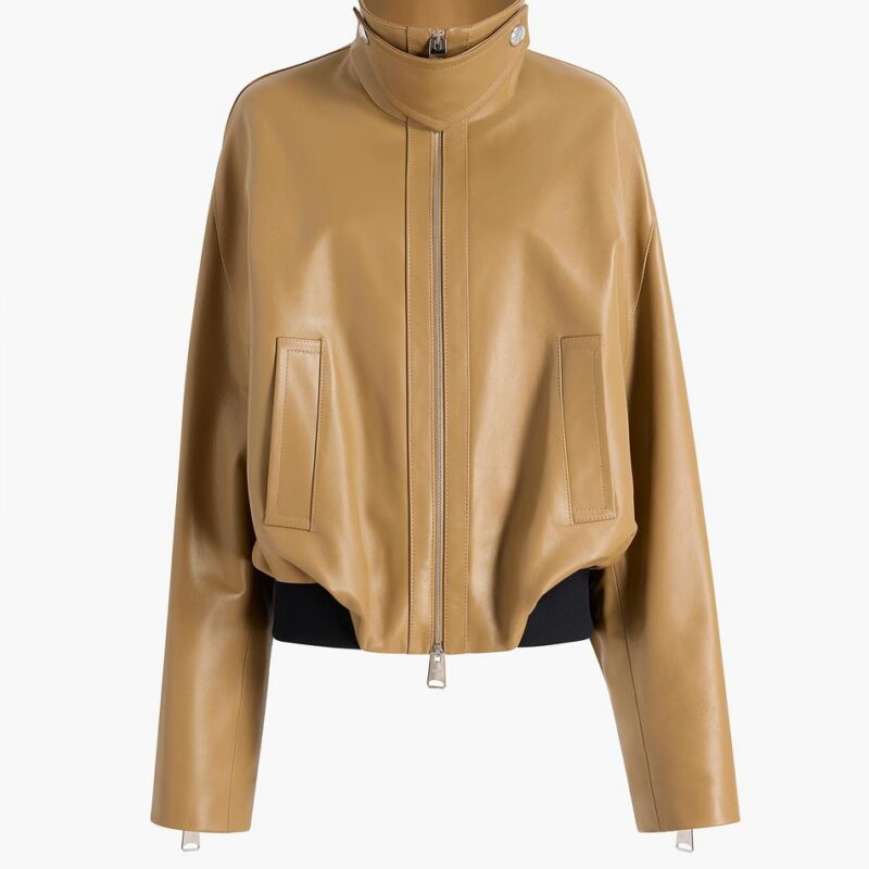 Hamett Jacket in Gold Ochre Leather – Khaite