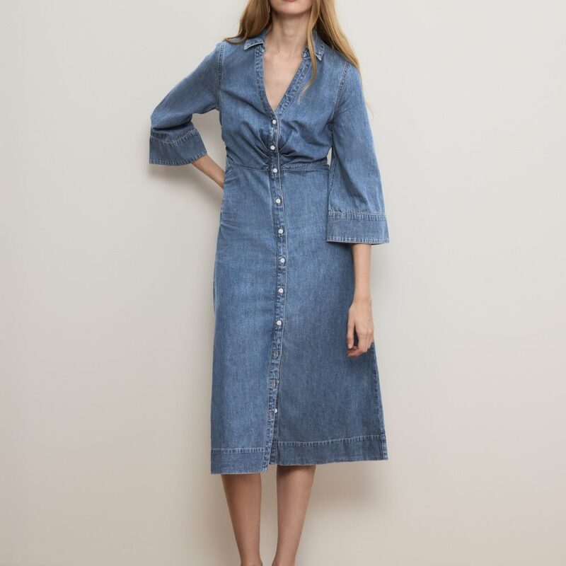 Haydon Denim Midi Shirtdress – Veronica Beard