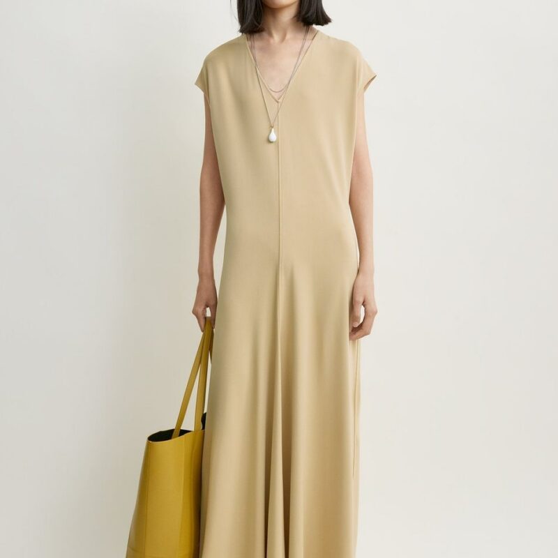 V-neck jersey dress chai – Toteme - INT
