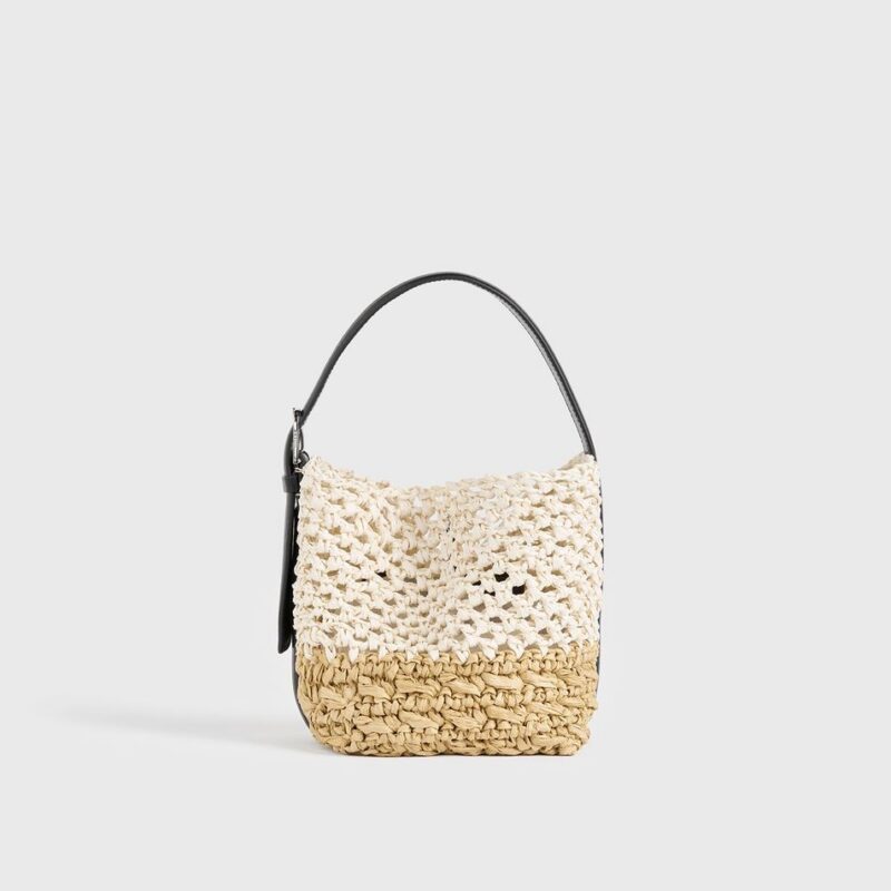 Small belted paper raffia tote ecru/vanilla – Toteme - INT