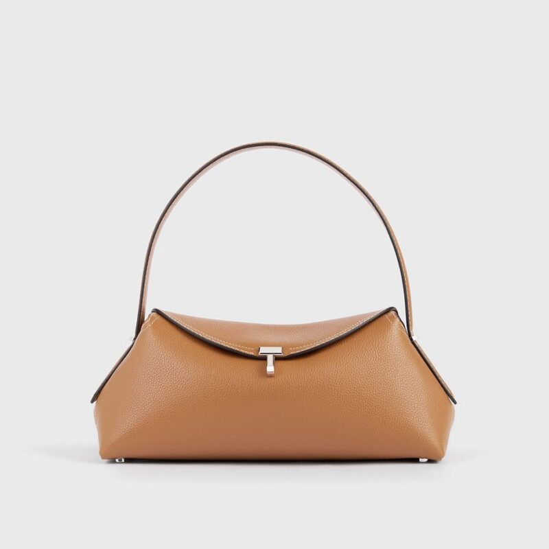 T-lock grained-leather shoulder tan – Toteme - INT