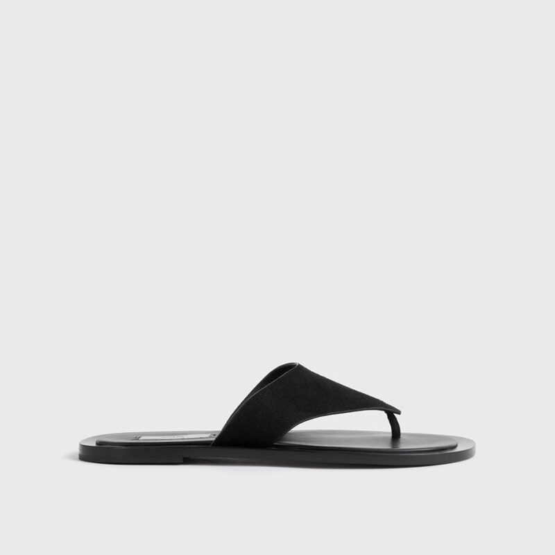 T-bar suede sandals black – Toteme - INT