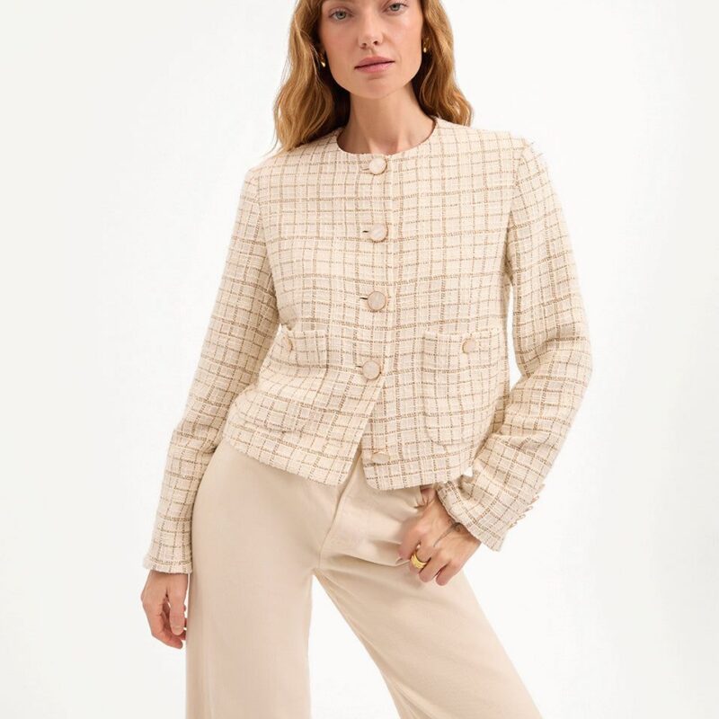 Andrea Metallic Tweed Jacket – Veronica Beard