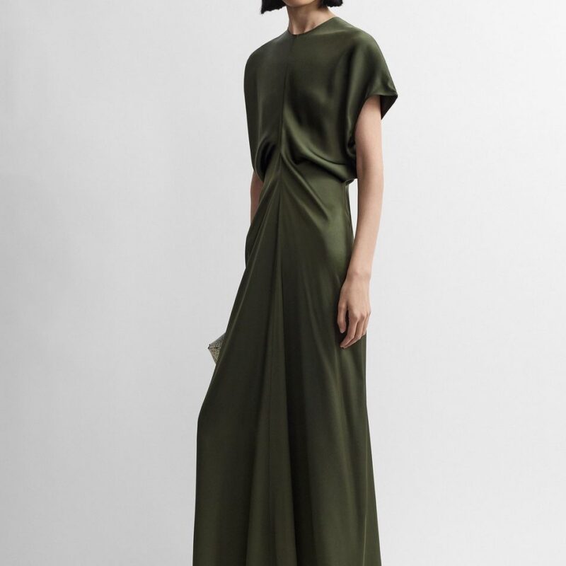 Slouch waist dress dark green – Toteme - INT