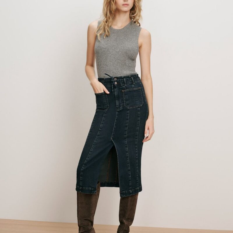 Pavana Denim Midi Skirt – Veronica Beard