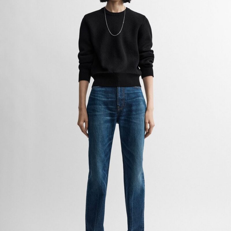 Merino cotton crew knit black – Toteme - INT