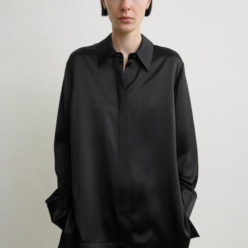 Soft tuxedo shirt black – Toteme - INT