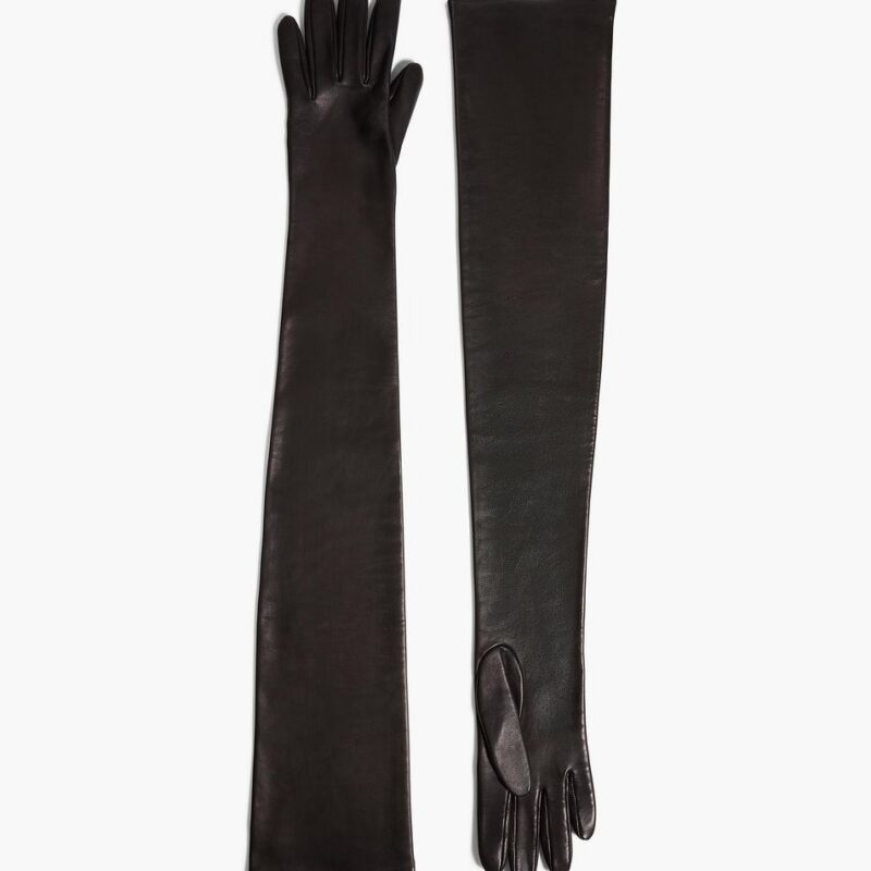 Remo Long Gloves in Black Leather – Khaite