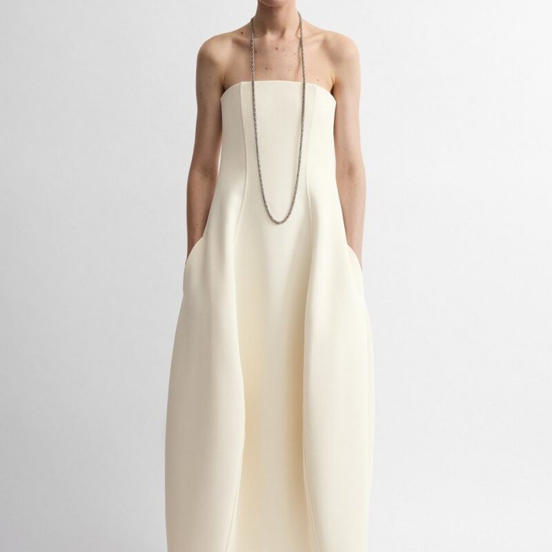 Strapless balloon dress ecru – Toteme - INT
