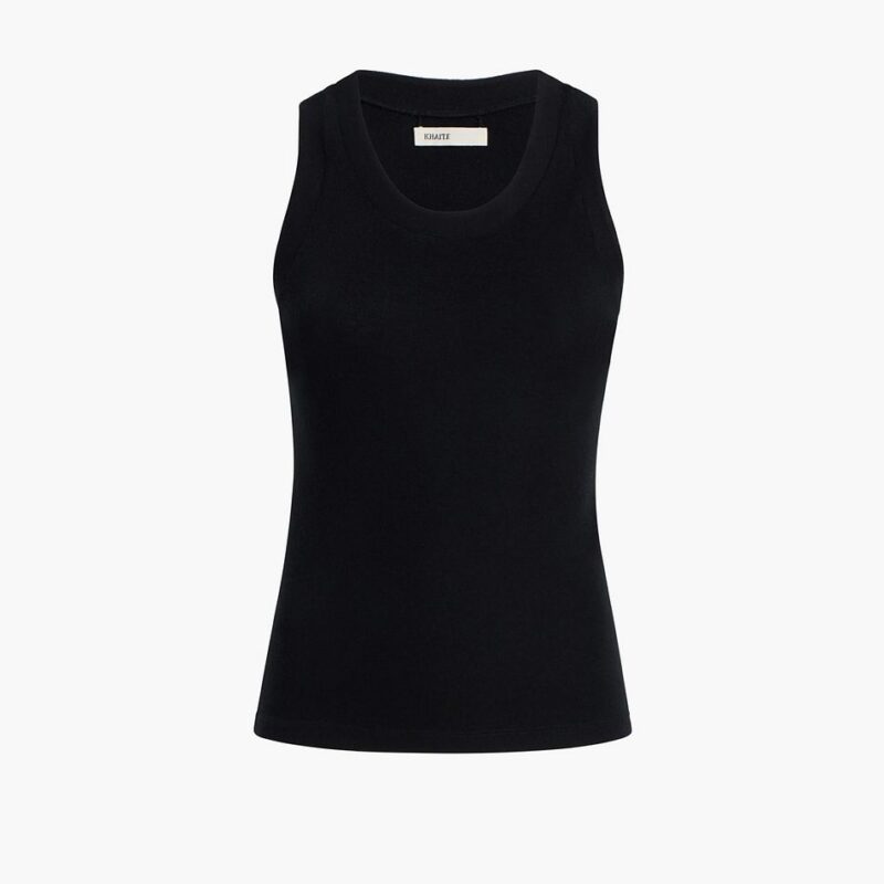 Isha Top in Black Silk Cashmere Jersey – Khaite