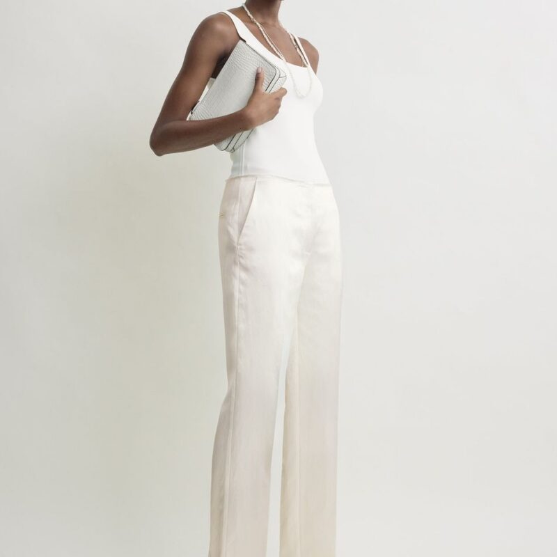Easy raw edge trousers white – Toteme - INT