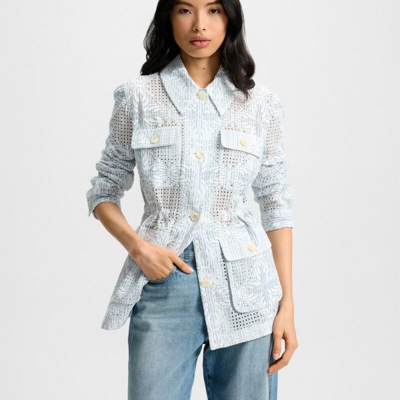 Kiki Eyelet Jacket – Veronica Beard