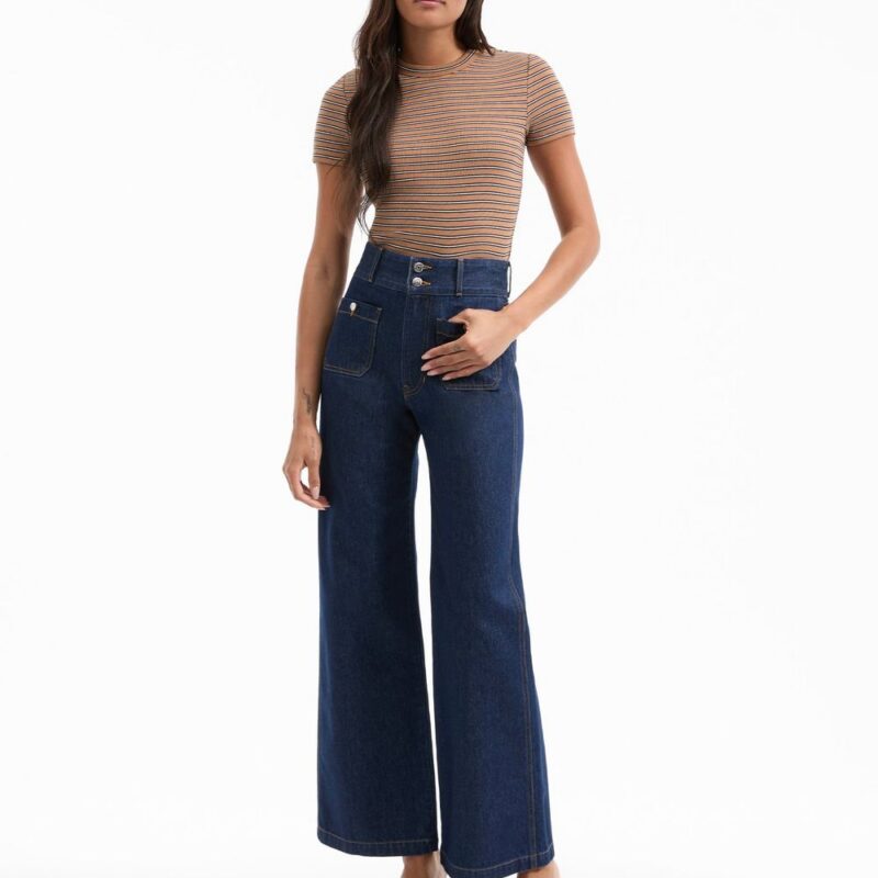 Taylor Patch-Pocket Wide-Leg Jean – Veronica Beard