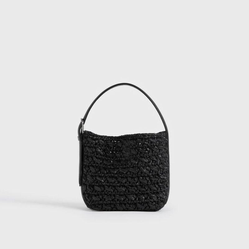Small belted paper raffia tote black – Toteme - INT