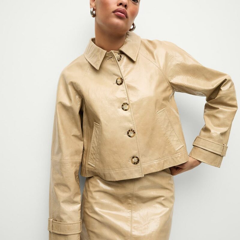 Kian Coated Leather Jacket – Veronica Beard