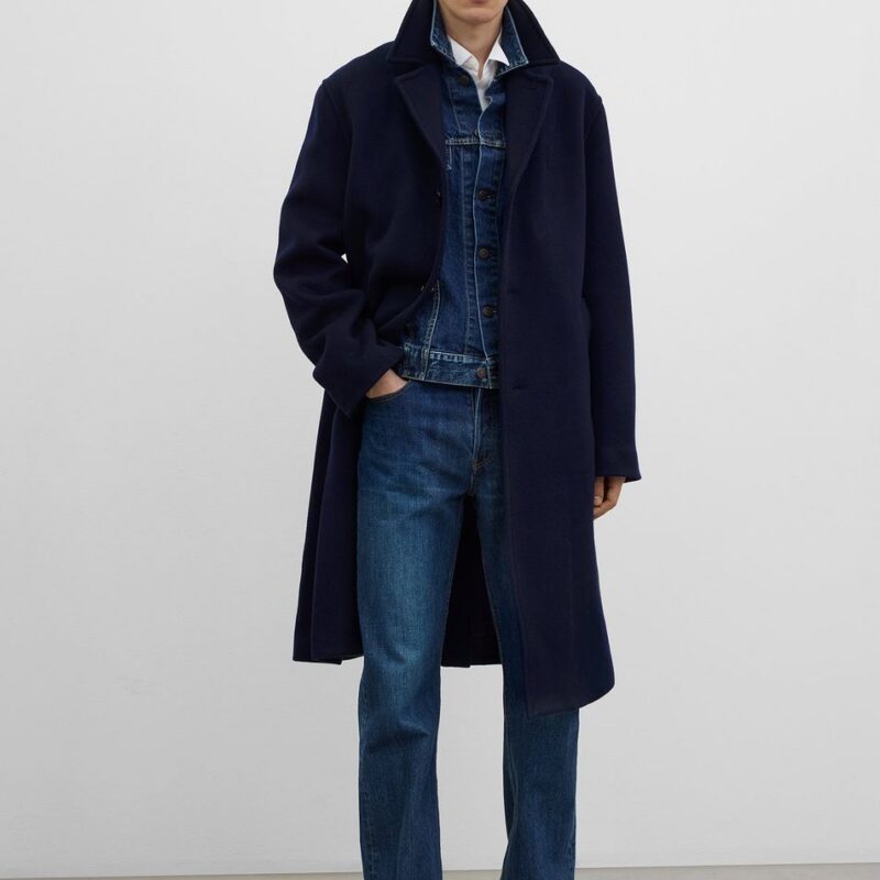 Relaxed coat dark navy – Toteme - INT