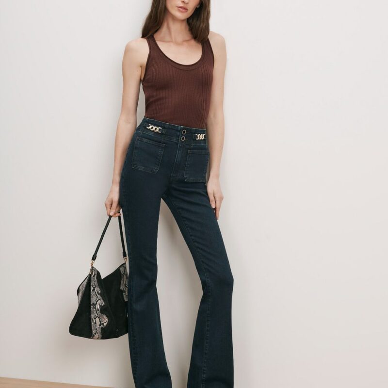 Beverly Skinny-Flare Chain-Detail Jean – Veronica Beard