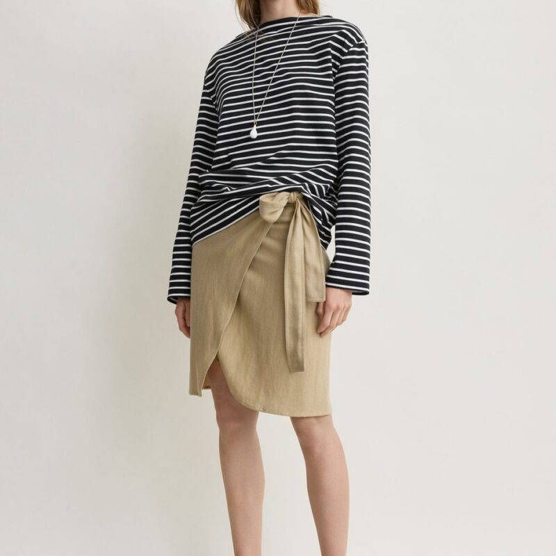 Stripe jersey long-sleeve tee black/white – Toteme - INT
