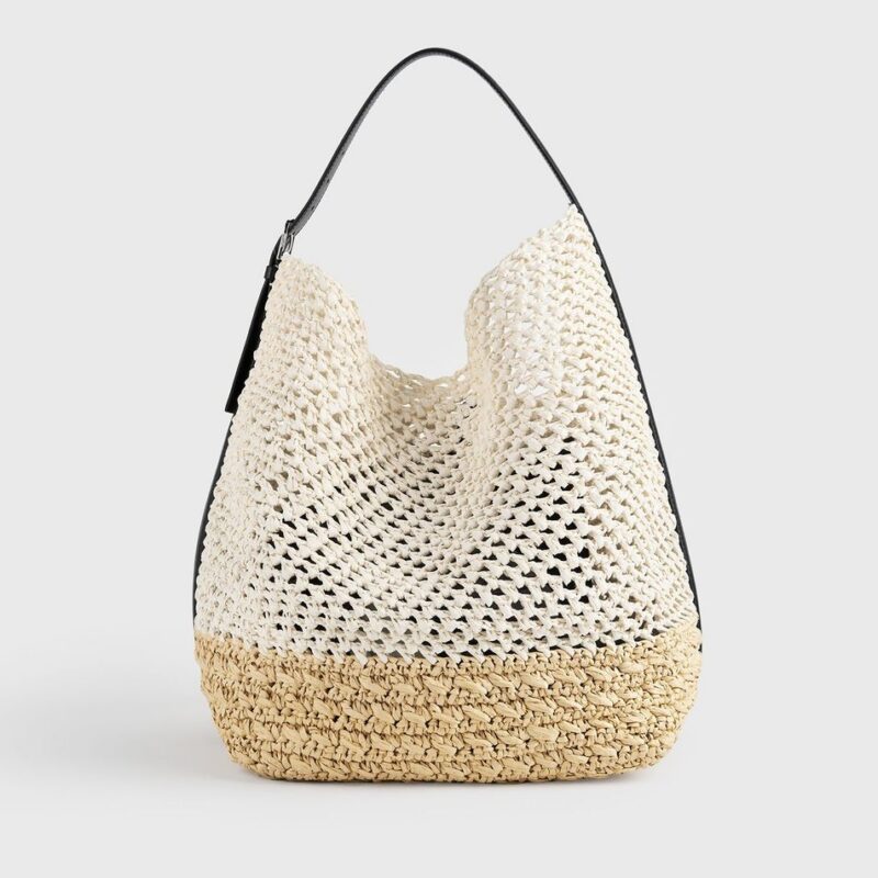 Belted paper raffia tote ecru/vanilla – Toteme - INT
