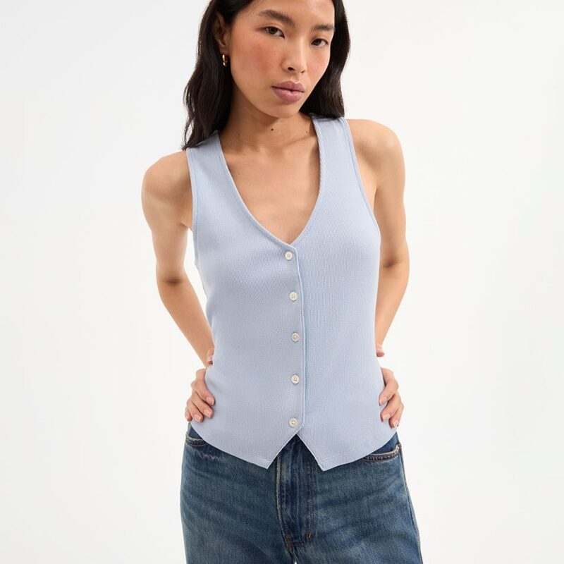 Hoorne Button-Down Tank Top – Veronica Beard