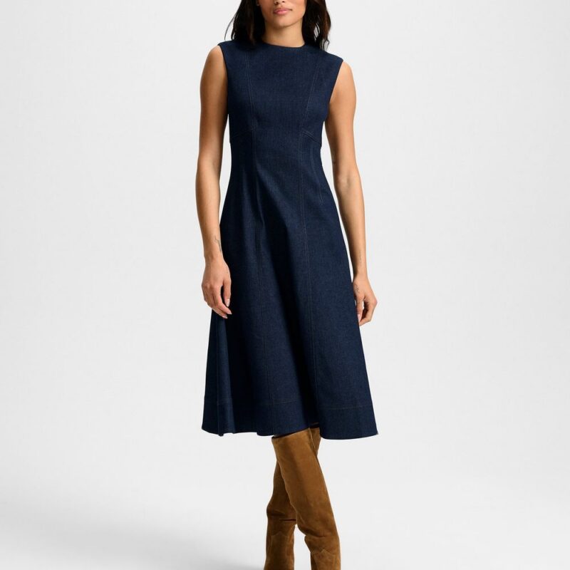 Dulce Denim Midi Dress – Veronica Beard