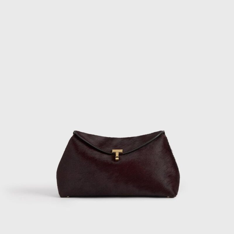 T-lock pony hair clutch wine – Toteme - INT