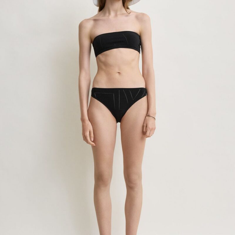 Pointelle bikini bottoms washed black – Toteme - INT