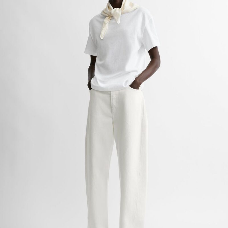 Scarf tee white/ecru – Toteme - INT