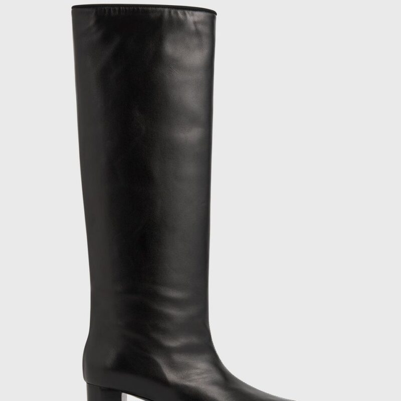 Downtown nappa knee-high boots black – Toteme - INT
