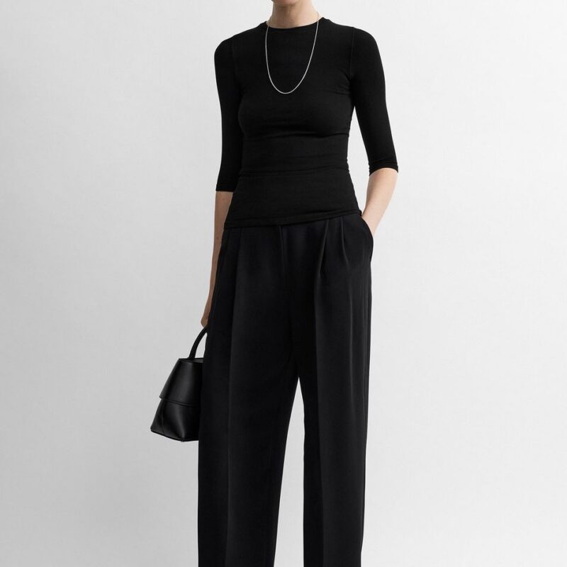 Compact jersey top black – Toteme - INT