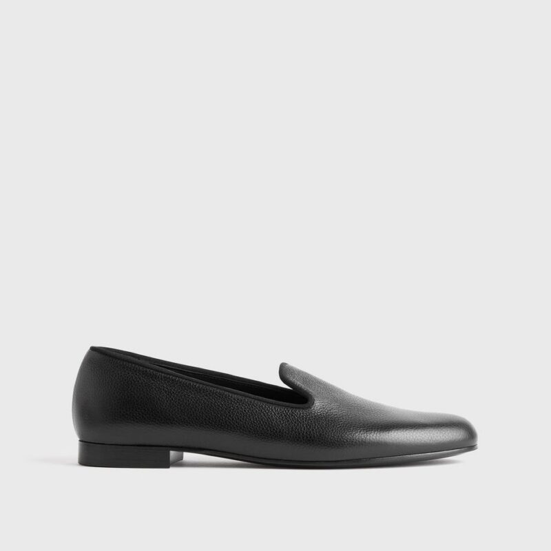 Grained-leather loafers black – Toteme - INT