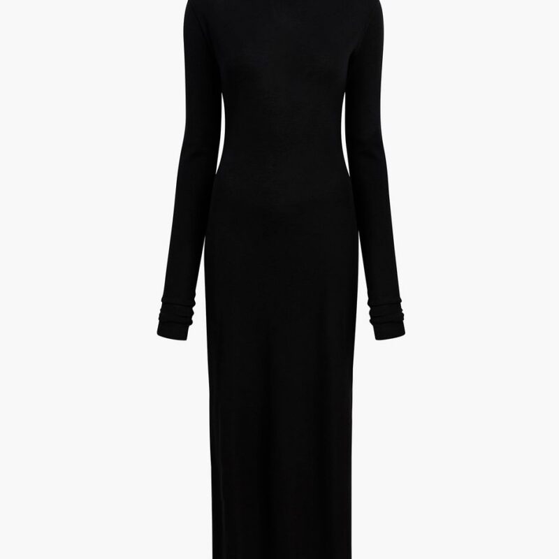 Norla Dress in Black Silk Cashmere Jersey – Khaite