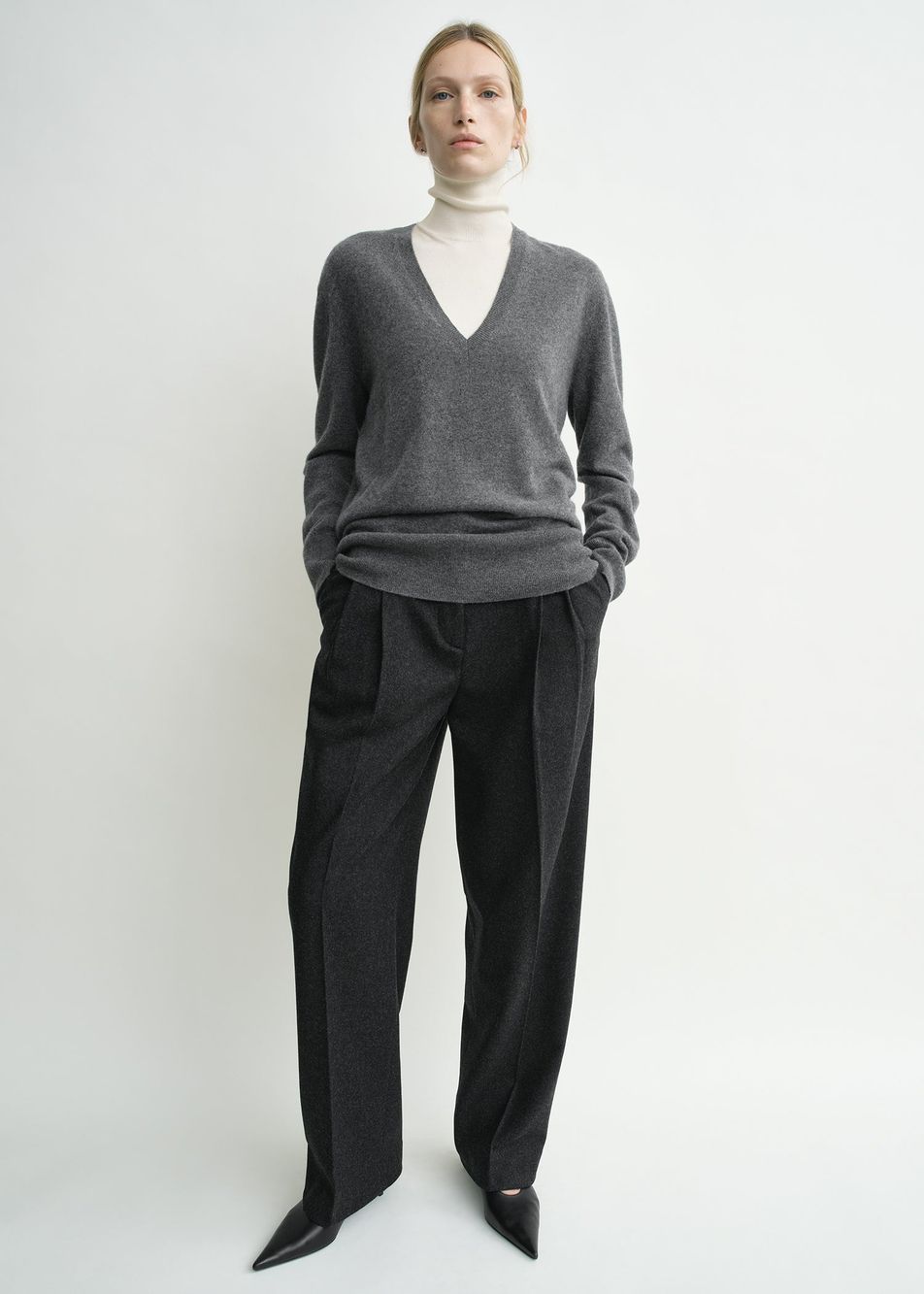 Double-pleat winter trousers charcoal petite – Toteme - INT