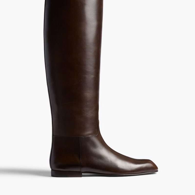 Colt Knee-High Boot in Vintage Brown Leather – Khaite