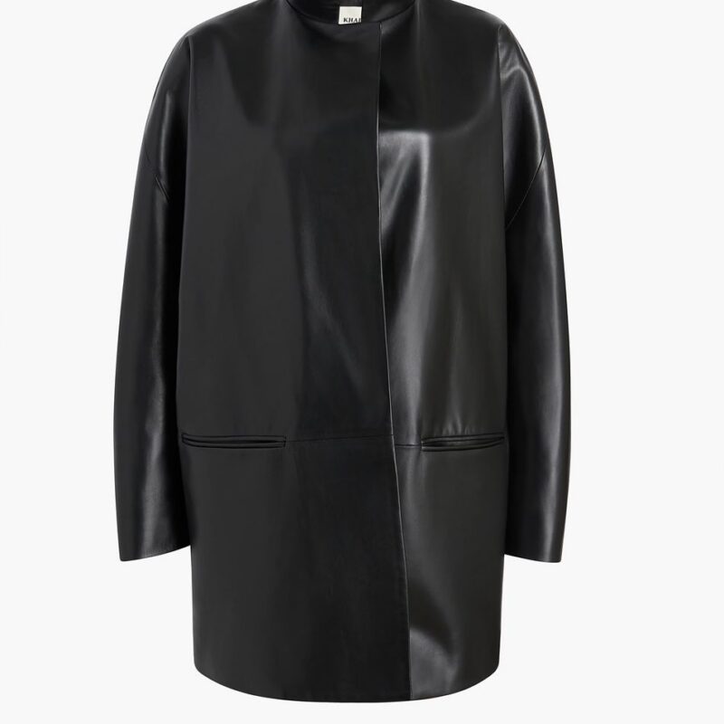Mura Coat in Black Leather – Khaite