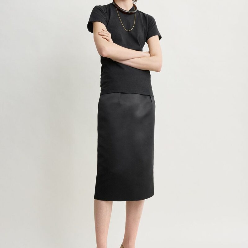 Duchess satin pencil skirt black – Toteme - INT