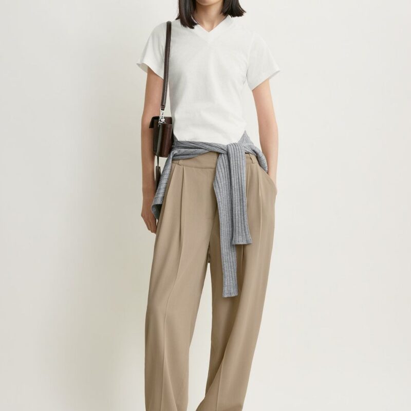 Draped balloon trousers overcast beige – Toteme - INT