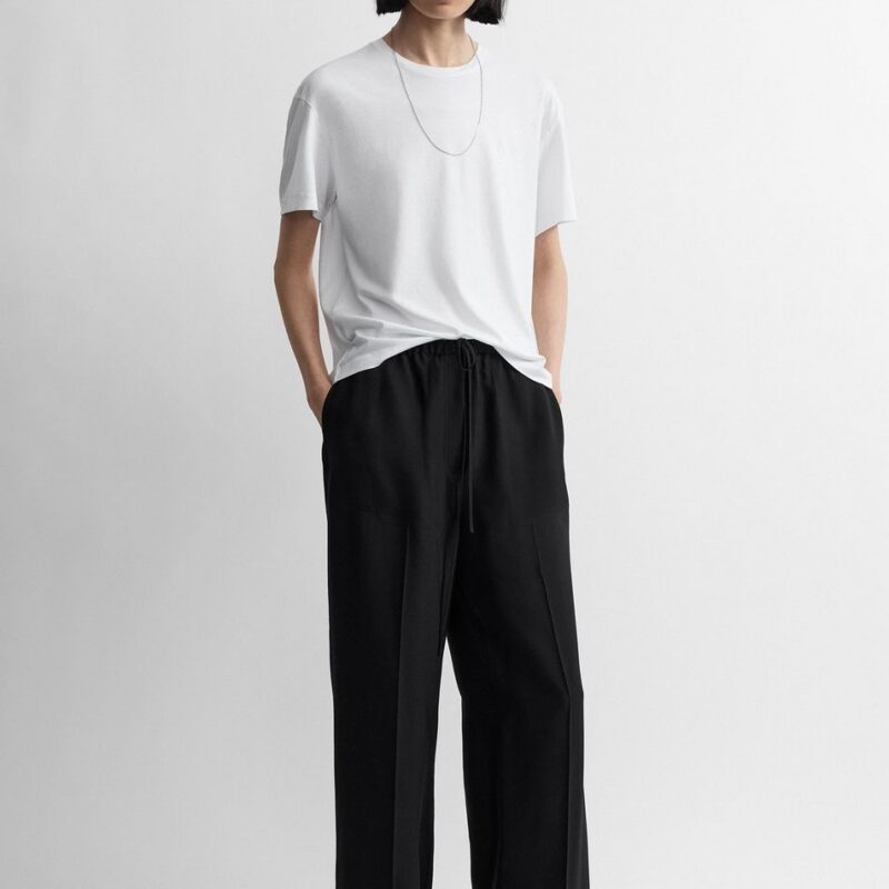 Fluid drawstring trousers black – Toteme - INT