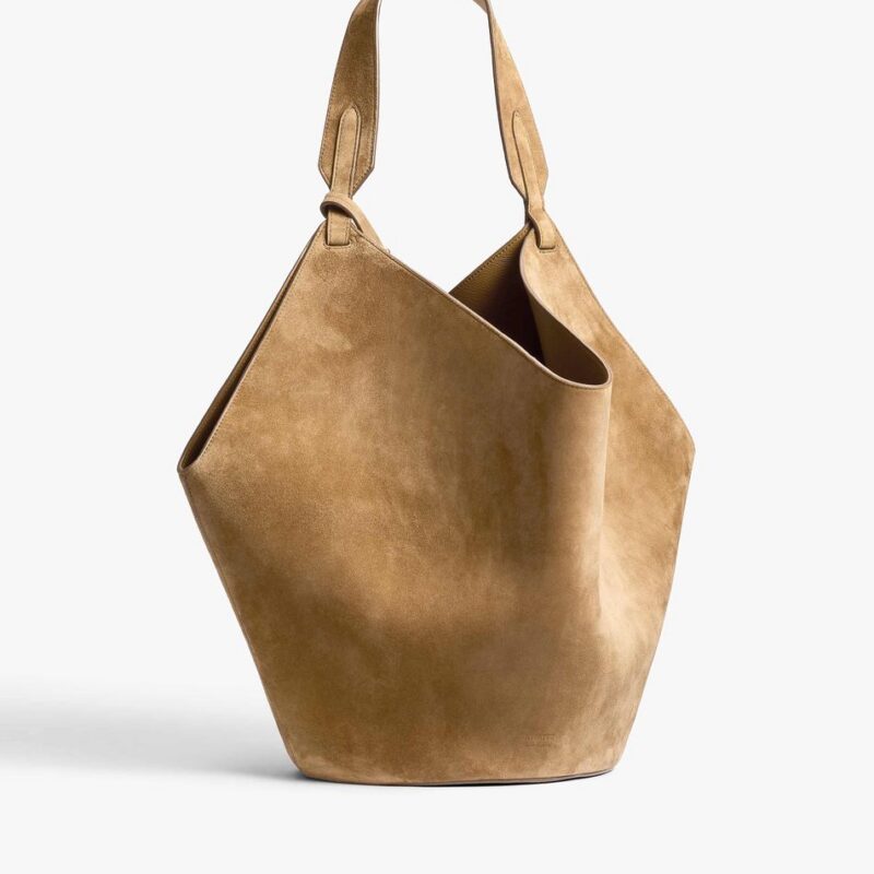 Medium Lotus Tote in Mud Suede – Khaite