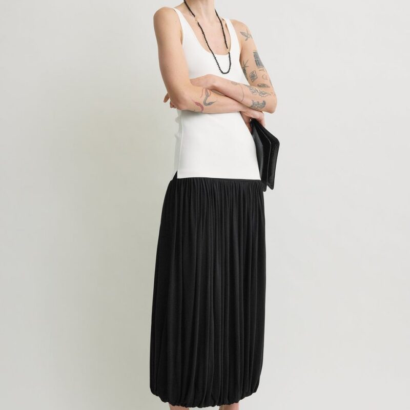 Soft gathered skirt black – Toteme - INT