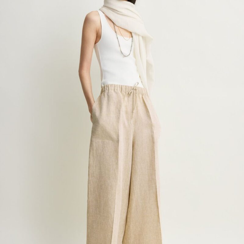 Wide summer trousers natural – Toteme - INT