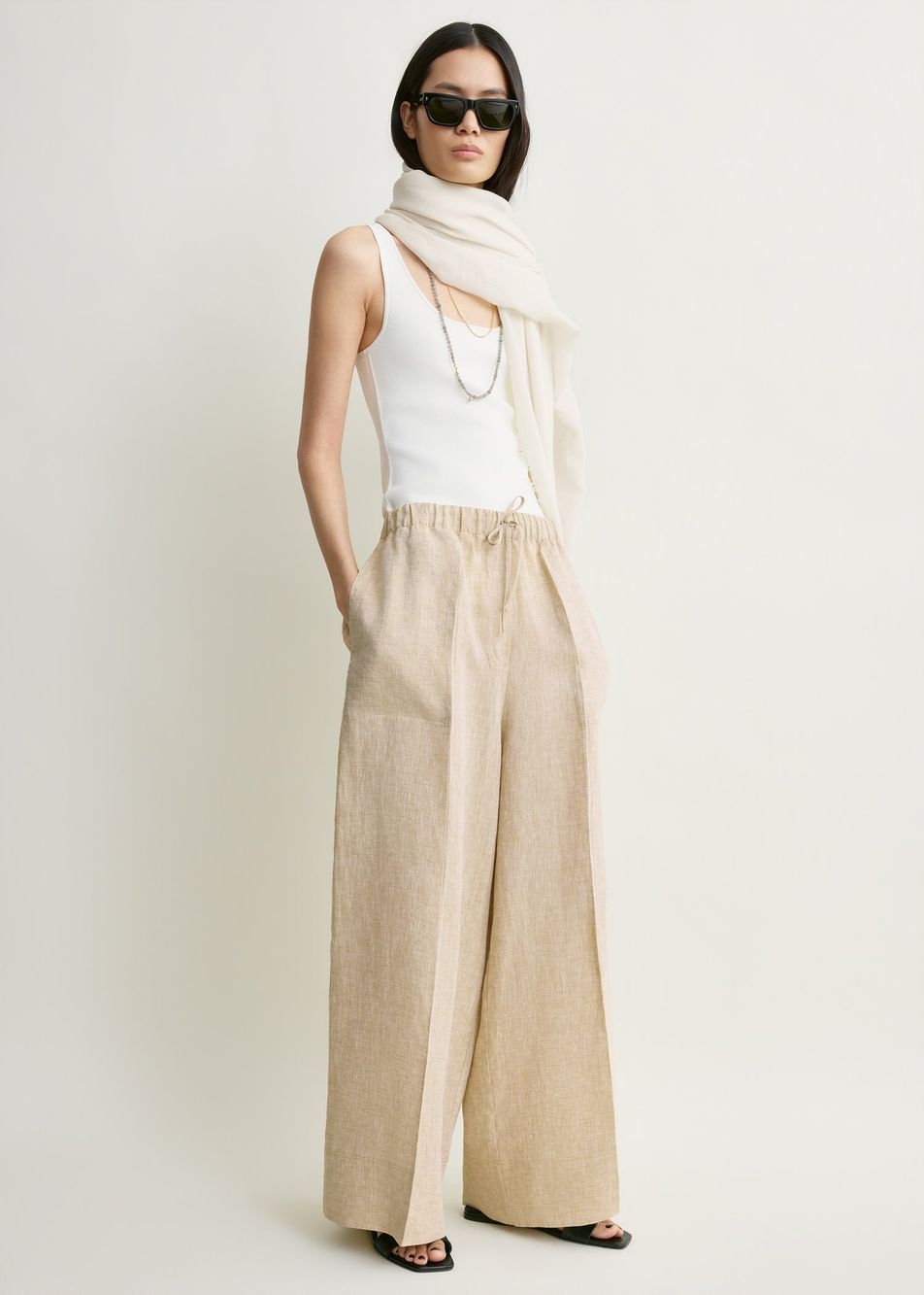 Wide summer trousers natural – Toteme - INT