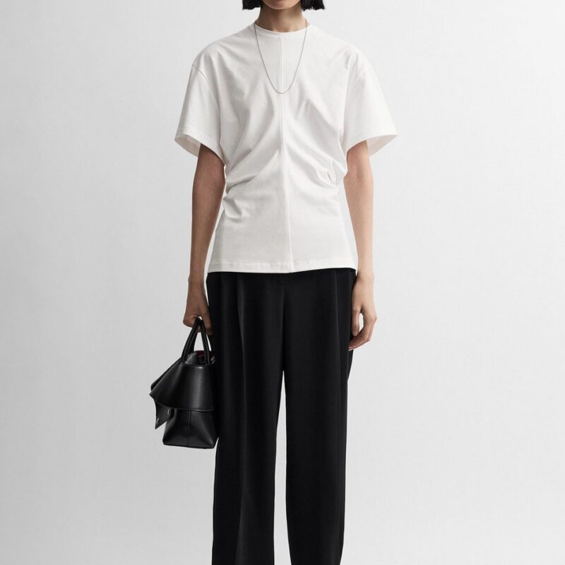 Slouch waist jersey top white – Toteme - INT