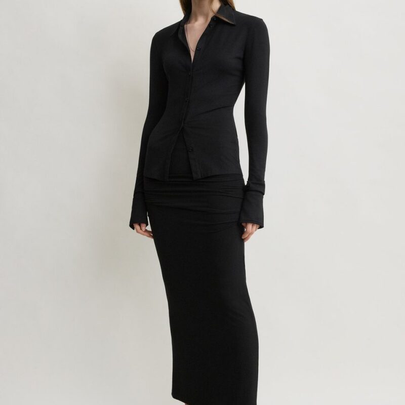 Draped jersey skirt black – Toteme - INT