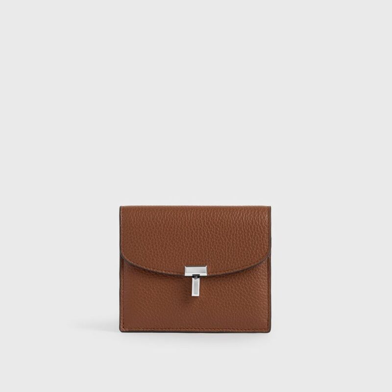 T-lock grained-leather cardholder sienna – Toteme - INT