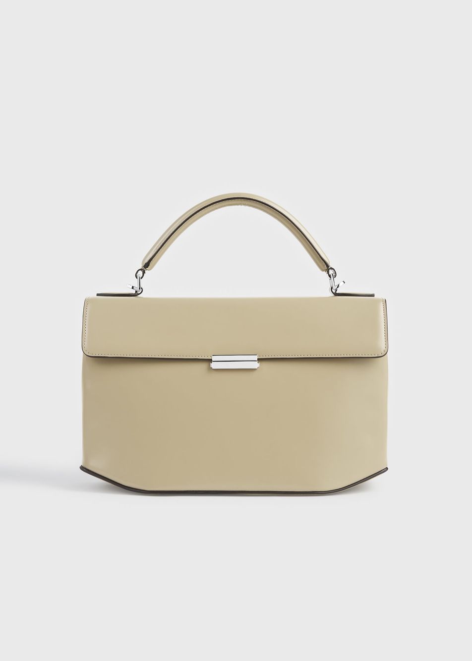 Clip polished-leather top handle cashew – Toteme - INT
