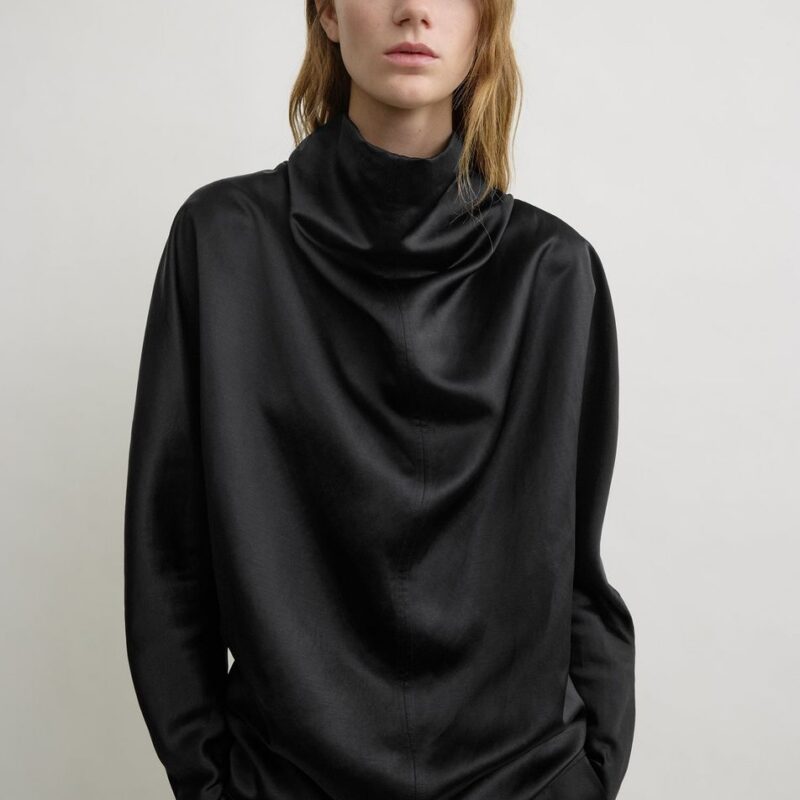 Cowl neck blouse black – Toteme - INT