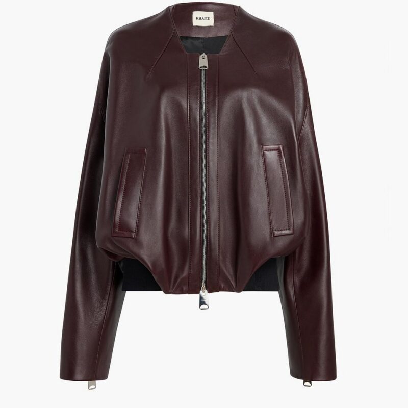 Hewit Jacket in Bordeaux Leather – Khaite