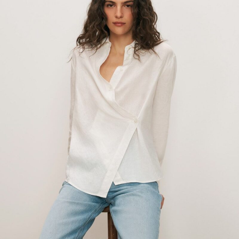 Perezzi Linen Button-Down Shirt – Veronica Beard
